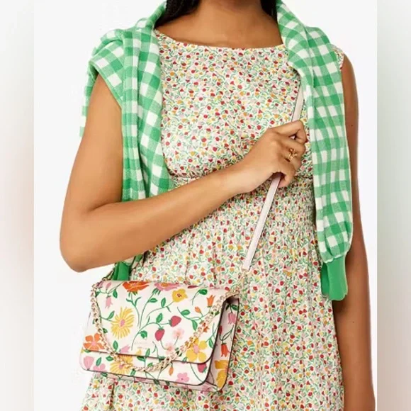 Kate Spade Madison Strawberry Garden Printed Flap Convertible Crossbody - NWT - Picture 7 of 11